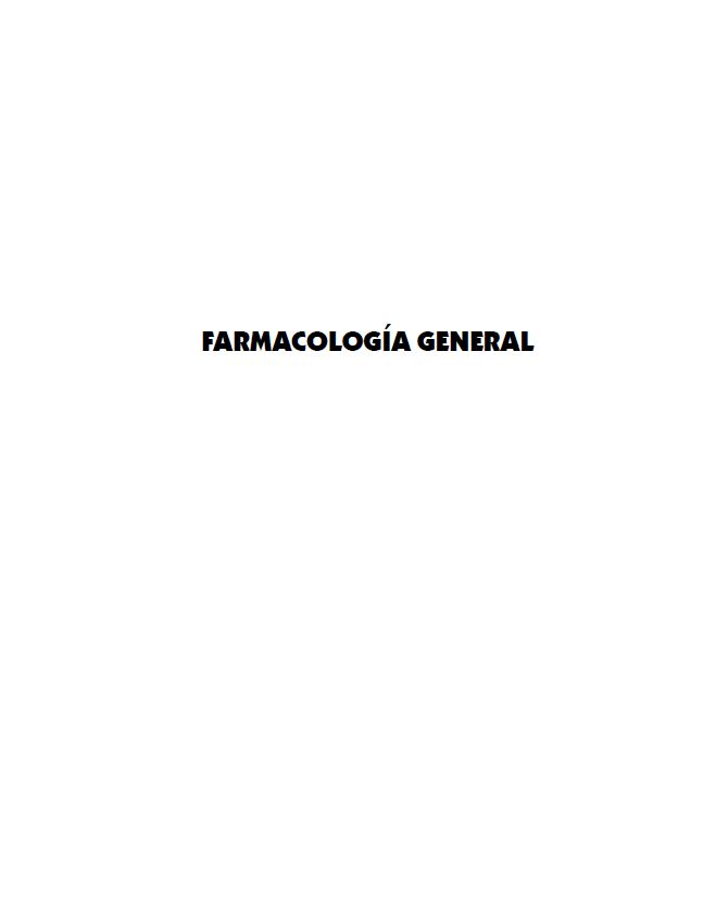 Portada de FARMACOLOGÍA GENERAL