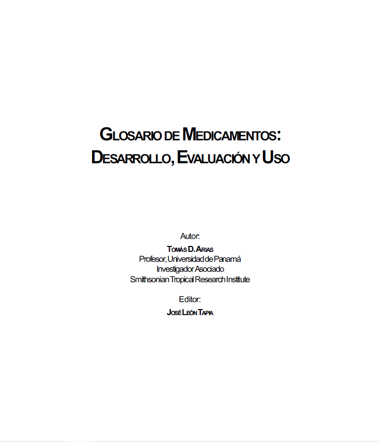 Portada de GLOSARIO DE MEDICAMENTOS:  DESARROLLO, EVALUACIÓN Y USO