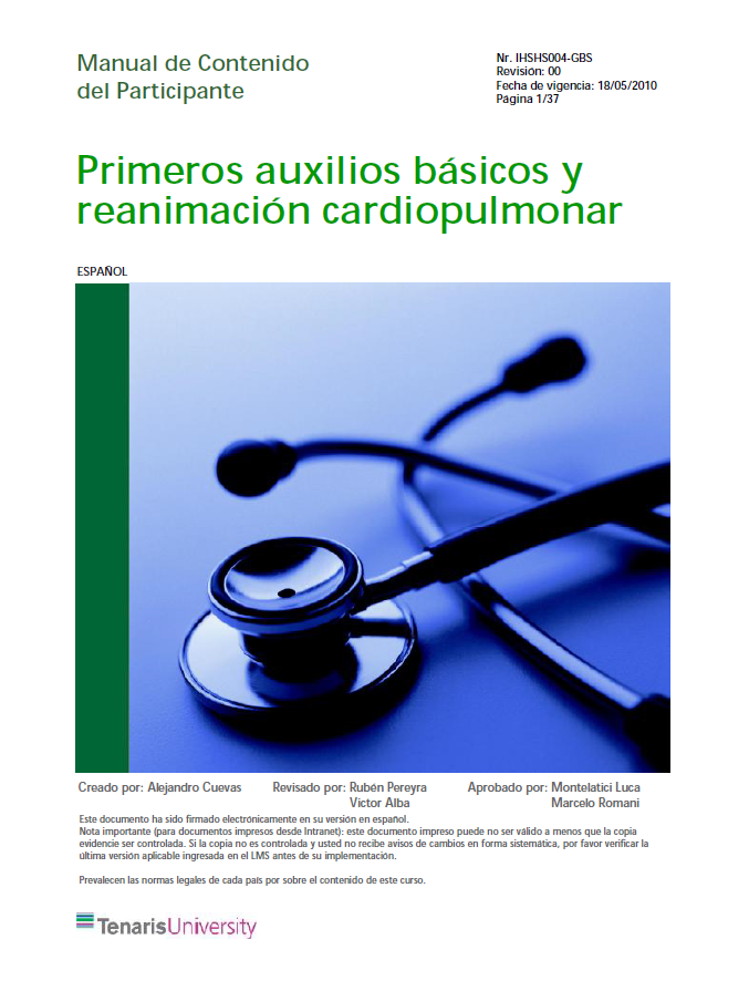 Portada de PRIMEROS AUXILIOS BÁSICOS Y REANIMACIÓN CARDIOPULMONAR