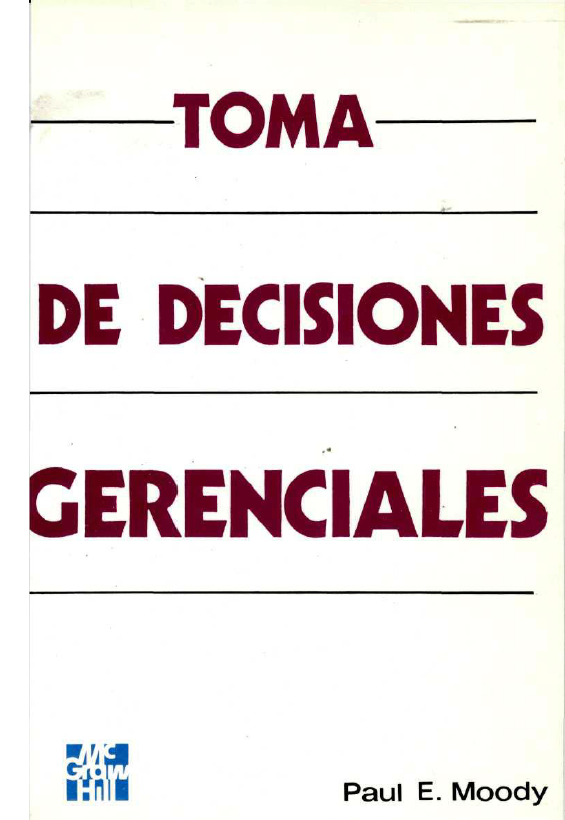 Portada de TOMA DE DECISIONES GERENCIALES