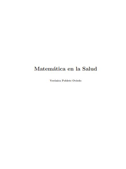Portada de Matemática en la Salud