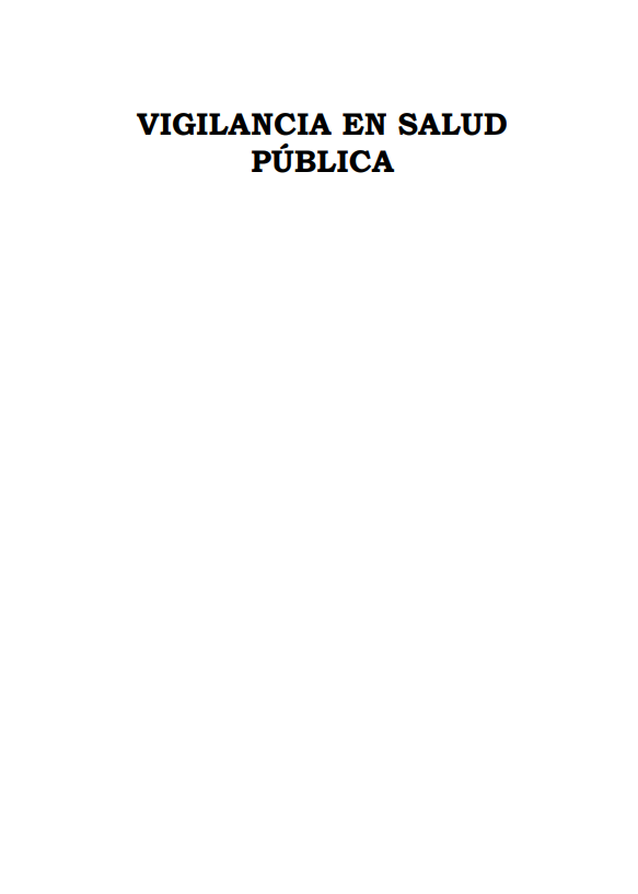 Portada de VIGILANCIA EN SALUD PÚBLICA