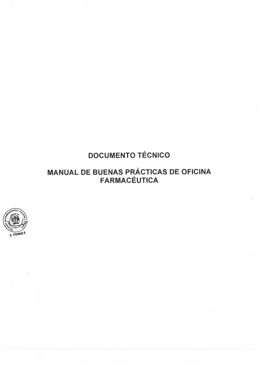 Portada de MANUAL DE BUENAS PRÁCTICAS DE OFICINA FARMACÉUTICA