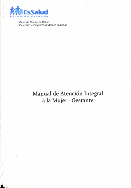 Portada de MANUAL DE ATENCIÓN INTEGRAL A LA MUJER - GESTANTE