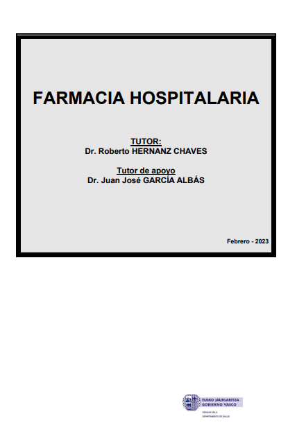 Portada de FARMACIA HOSPITALARIA