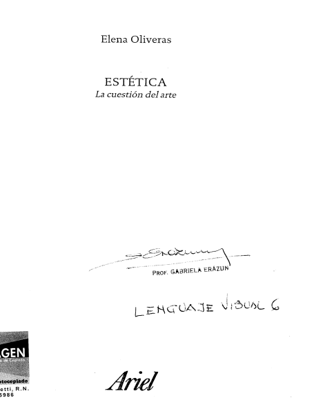 Portada de ESTÉTICA: La cuestión del arte