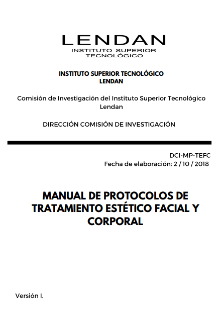 Portada de MANUAL DE PROTOCOLOS DE TRATAMIENTOS ESTÉTICO FACIAL Y CORPORAL