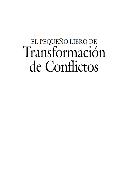 Portada de EL PEQUEÑO LIBRO DE TRANSFORMACIÓN DE CONFLICTOS