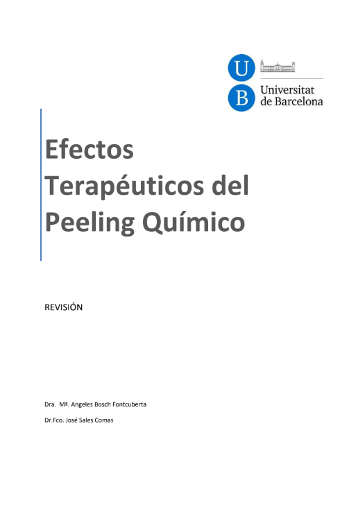 Portada de Efectos Terapéuticos del Peeling Químico