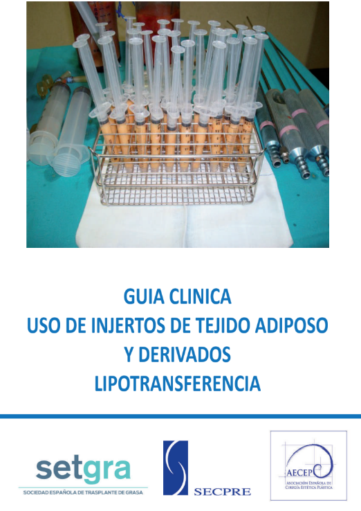 Portada de GUÍA CLÍNICA DE USO DE INJERTOS DE TEJIDO ADIPOSO Y DERIVADOR LIPOTRANSFERENCIA