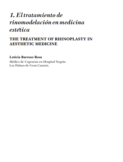 Portada de El tratamiento de rinomodelación en medicina estética