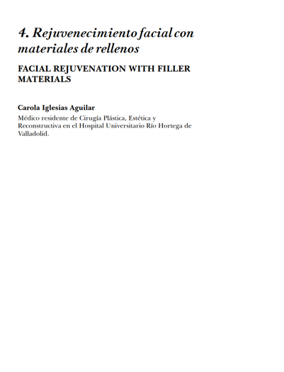 Portada de Rejuvenecimiento facial con materiales de rellenos