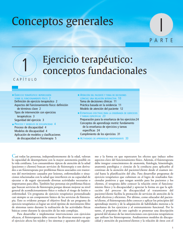 Portada de Ejercicios terapéutico: conceptos fundacionales 