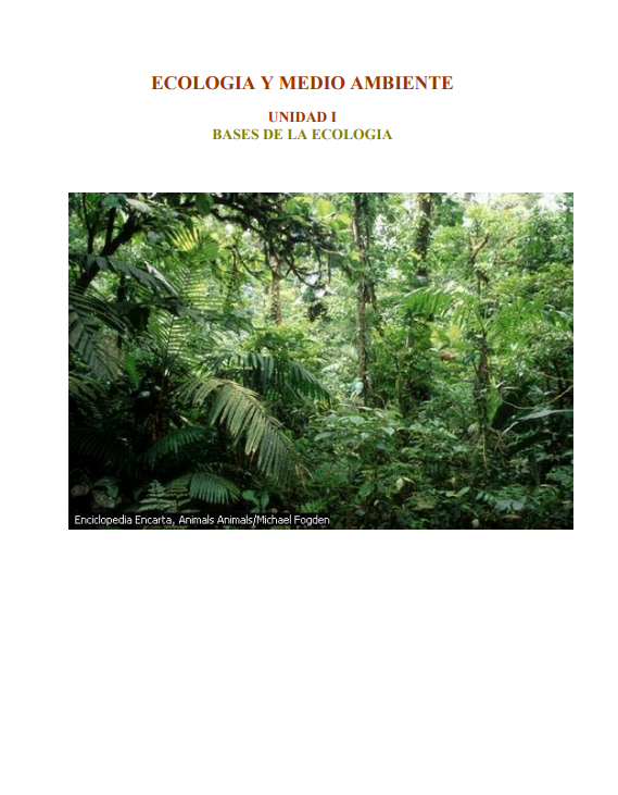 Portada de Ecología y medio ambiente: Bases de la Ecología