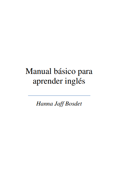 Portada de Manual básico para aprender inglés
