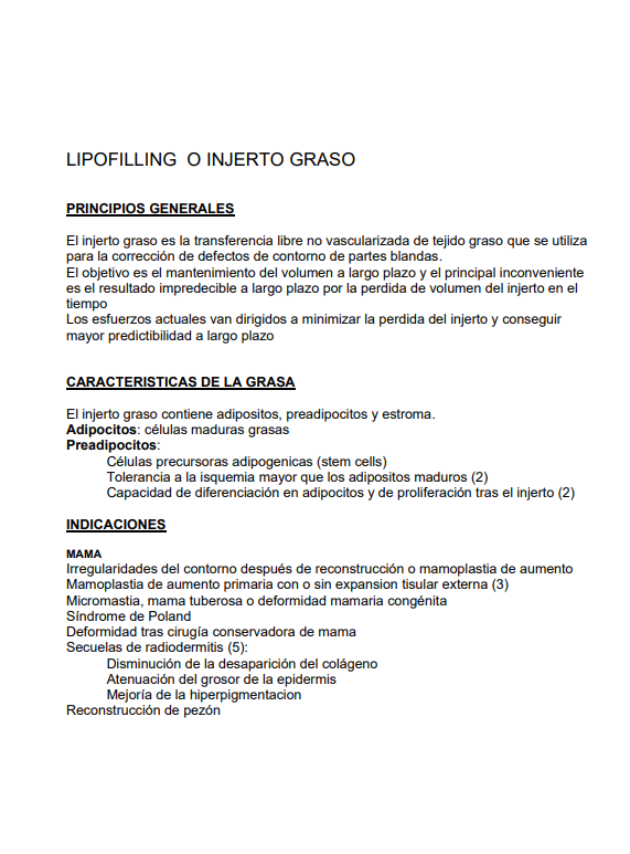 Portada de LIPOFILLING O INJERTO GRASO
