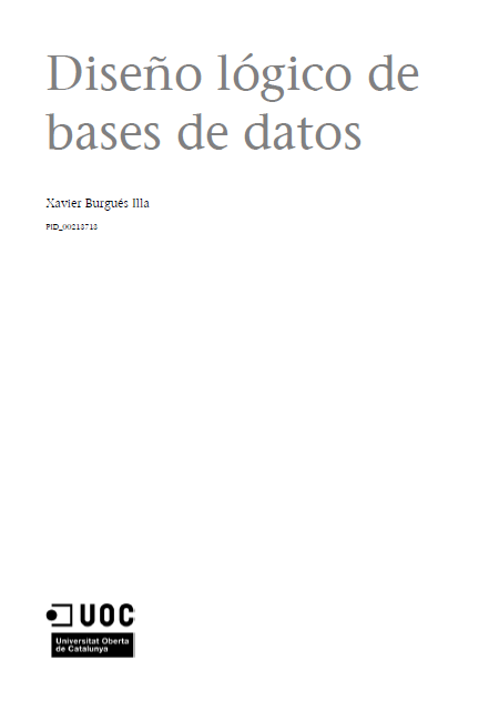 Portada de Diseño lógico de bases de datos