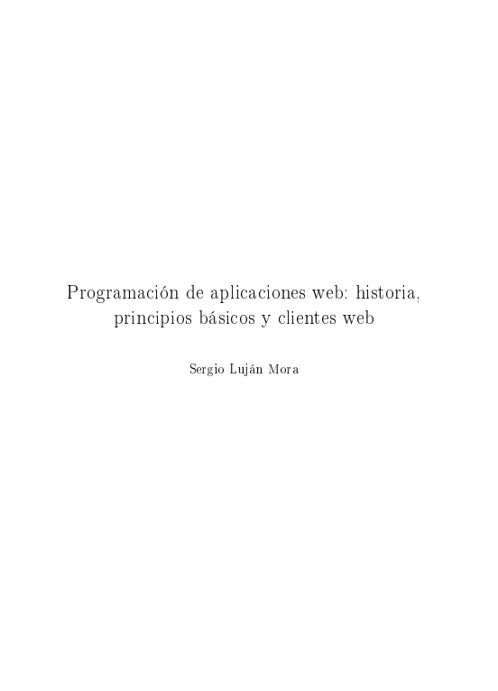 Portada de Programación de aplicaciones web: historia, principos básicos y cliente sweb