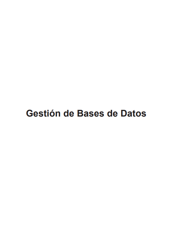 Portada de Gestión de Bases de Datos