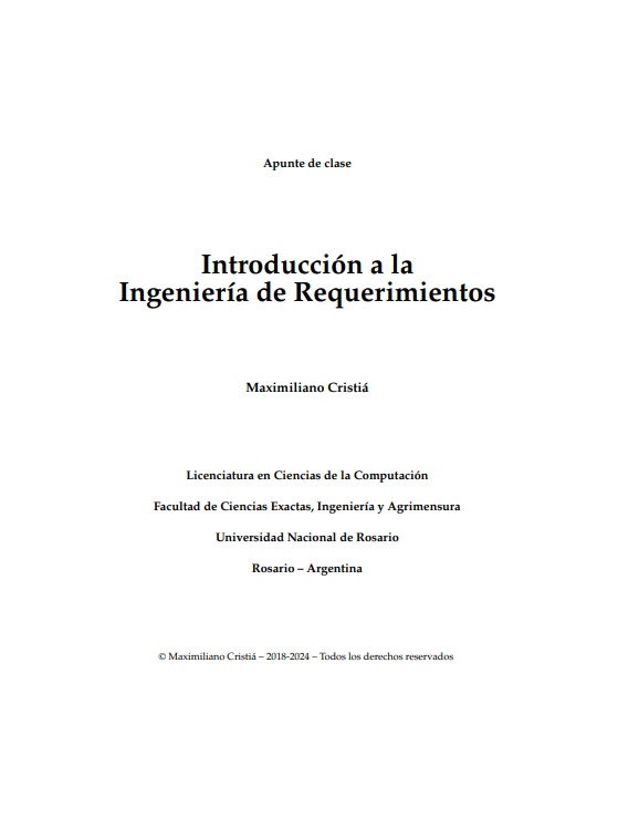Portada de Introducción a la Ingeniería de Requerimientos
