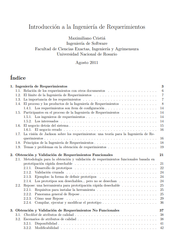 Portada de Introducción a la Ingeniería de Requerimientos