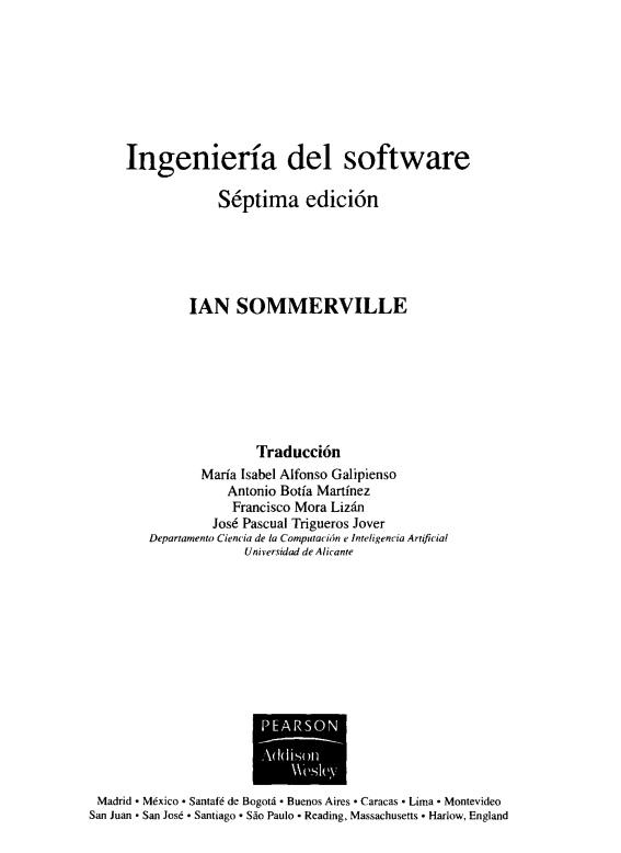 Portada de Ingeniería del software