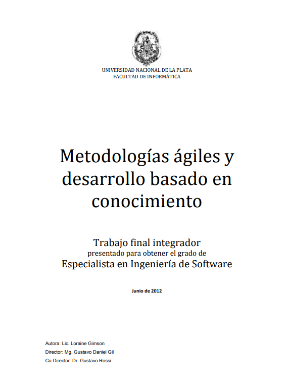Portada de Metodologías ágiles y desarrollo basado en conocimiento