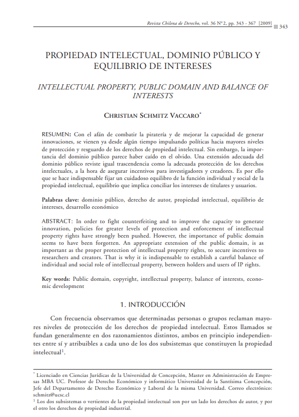 Portada de PROPIEDAD INTELECTUAL, DOMINIO PÚBLICO Y EQUILIBRIO DE INTERESES
