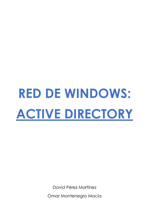Portada de RED DE WINDOWS: ACTIVE DIRECTORY