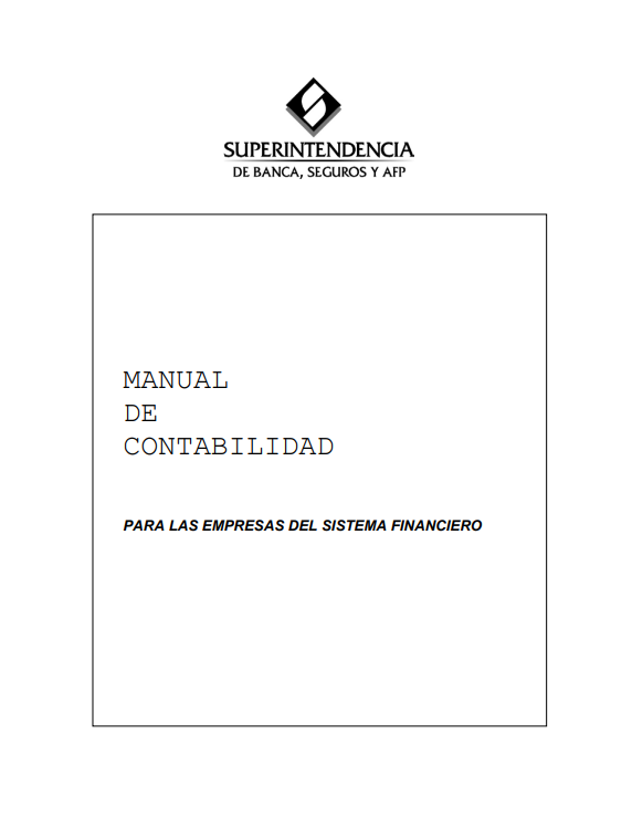 Portada de MANUAL DE CONTABILIDAD PARA LAS EMPRESAS DEL SISTEMA FINANCIERO
