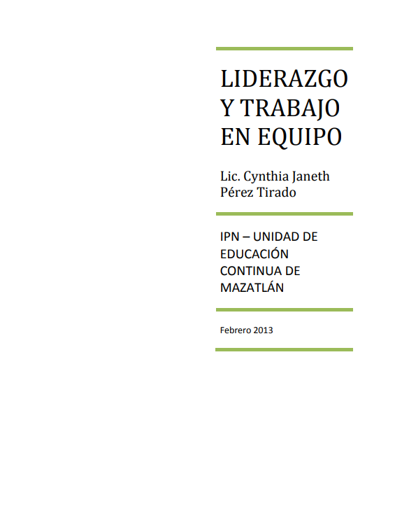 Portada de LIDERAZGO Y TRABAJO EN EQUIPO