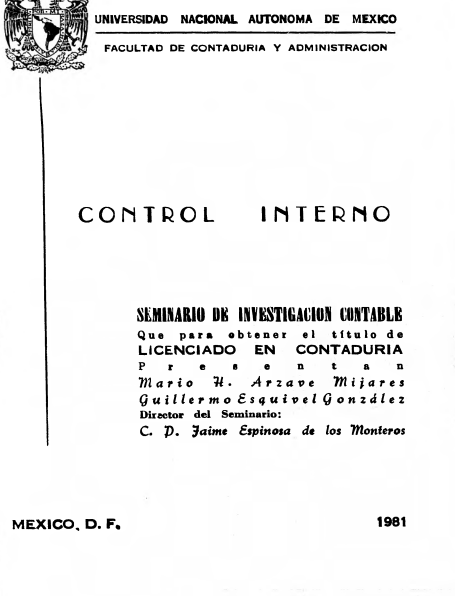 Portada de CONTROL INTERNO