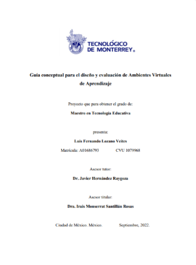 Guía conceptual para el diseño y evaluación de Ambientes Virtuales de Aprendizaje