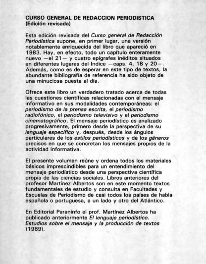 Curso general de redacción periodística (Edición Académica)