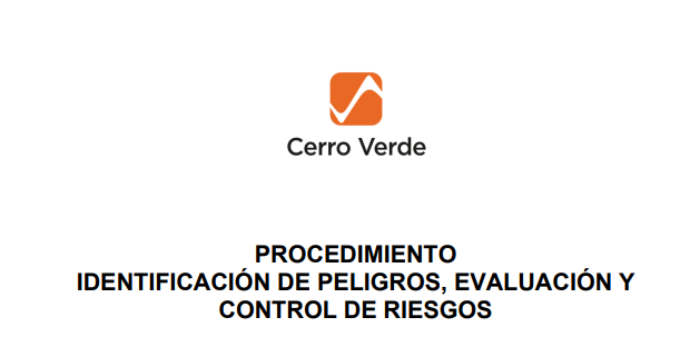 Identificación de Peligros, Evaluación y Control de Riesgos