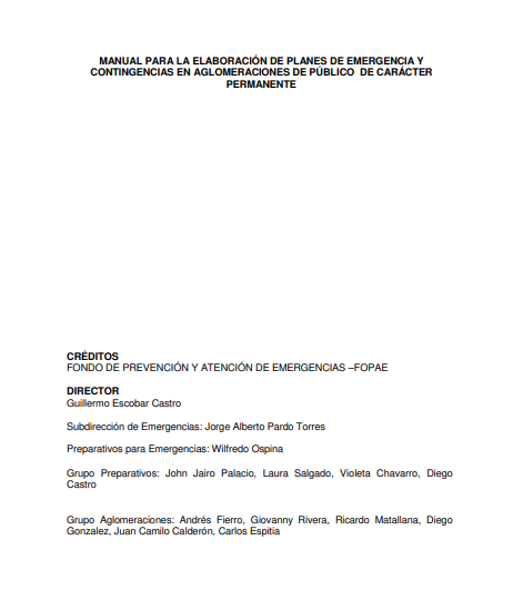 Manual para la Elaboración de Planes de Emergencia y Contingencias