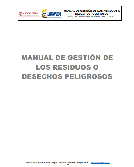 Manual de Gestión de los Residuos o Desechos Peligrosos