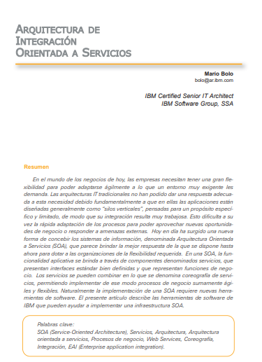 ARQUITECTURA DE INTEGRACIÓN ORIENTADA A SERVICIOS