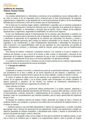 Auditoría de Sistemas