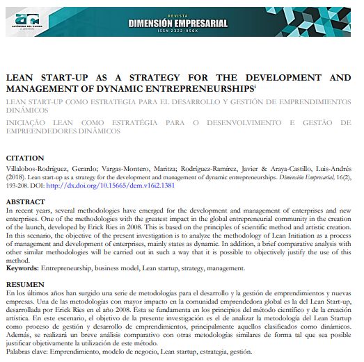 Lean Startup como Estrategia para el Emprendimiento Dinámico (análisis académico)